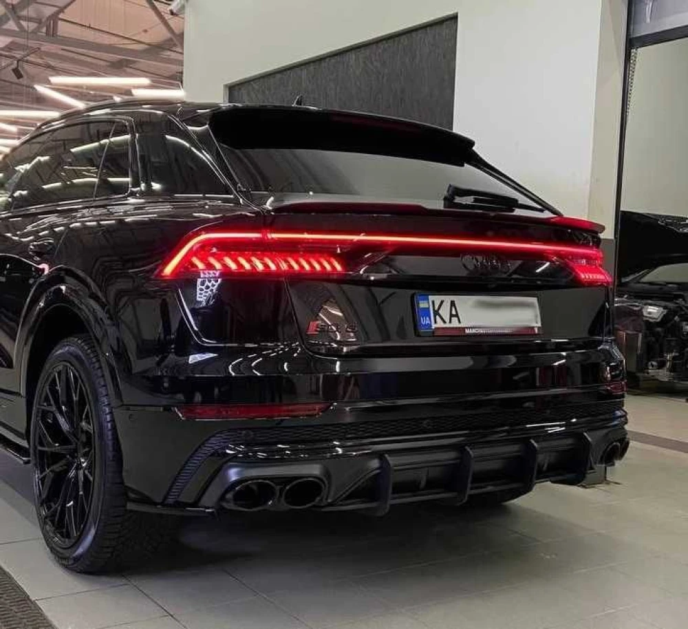 Сплиттер Audi Q8 S-line \ SQ8 тюнинг обвес губа переднего бампера