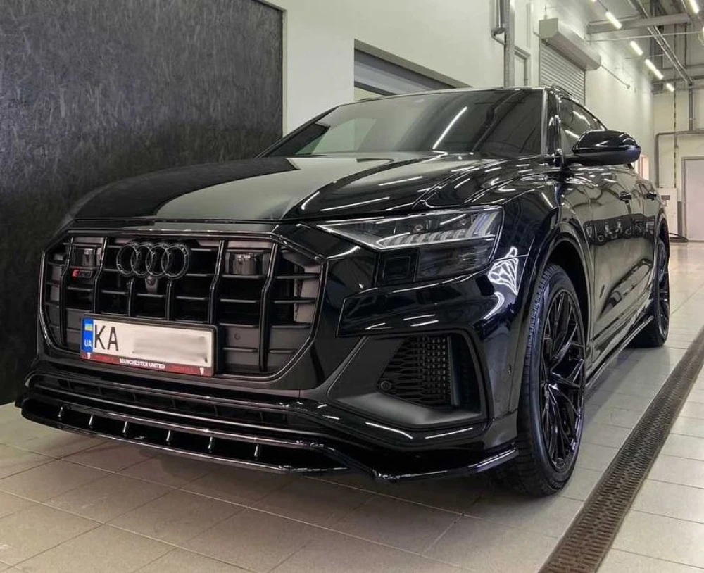 Сплиттер Audi Q8 S-line \ SQ8 тюнинг обвес губа переднего бампера