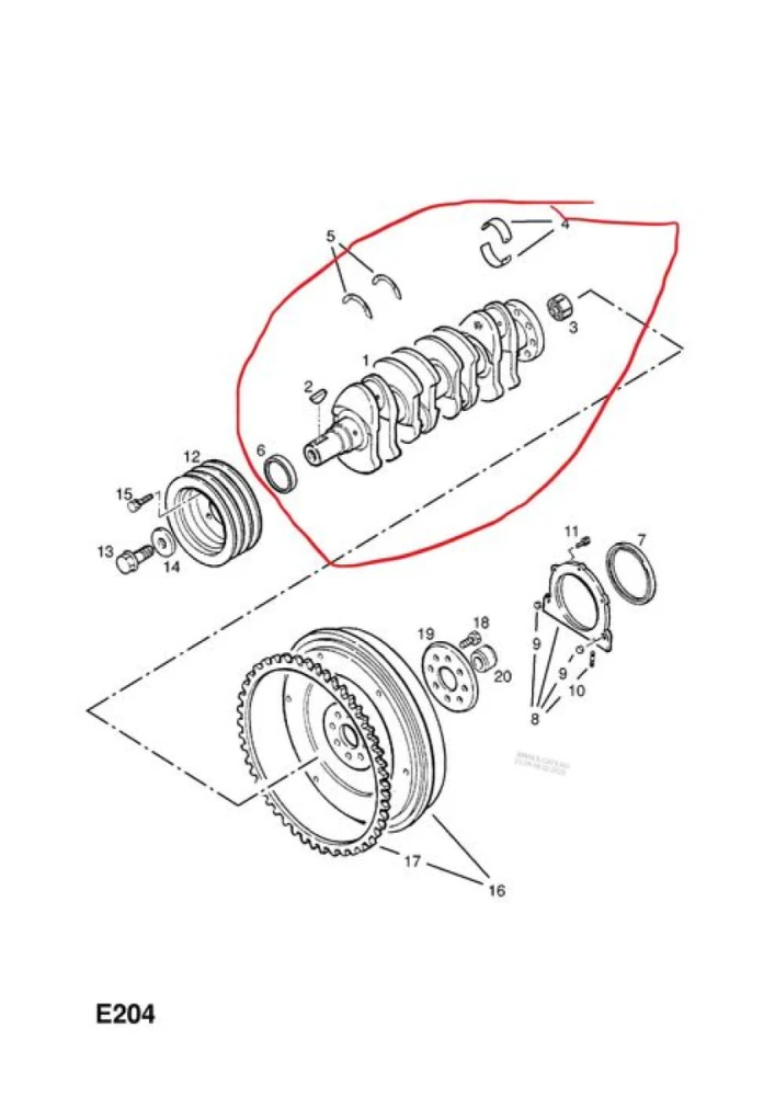 GM 94479398, Колінвал Опель Astra, Vectra 1.7 TD, оригінал 4EE1. X17DT