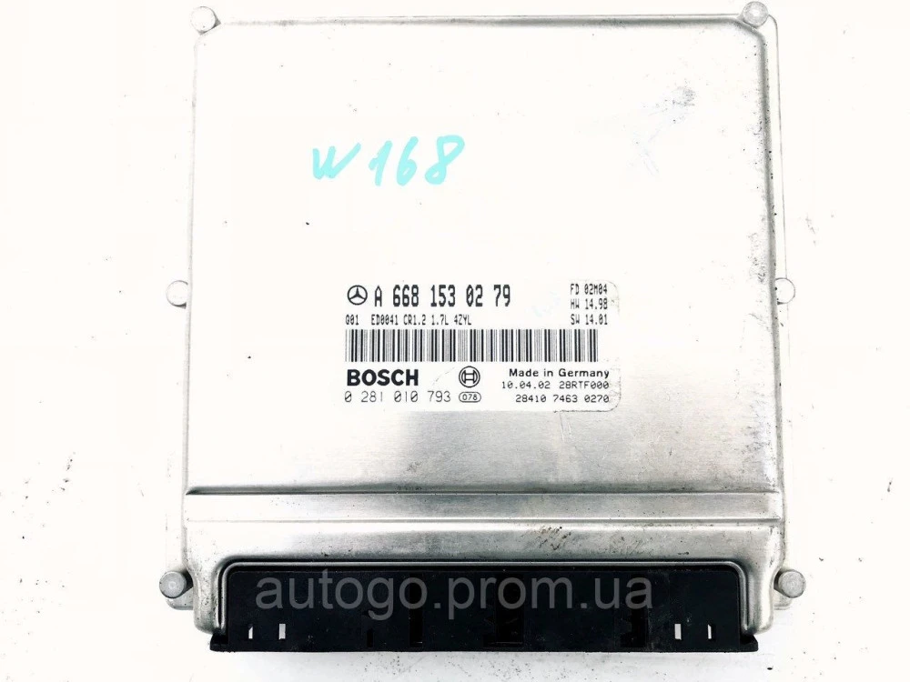 Блок управления двигателем Mercedes-Benz A170 W168 6681530279 02…