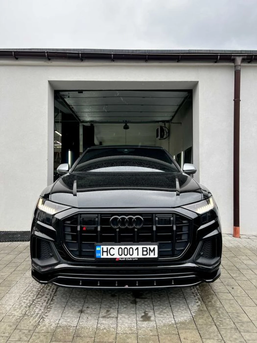 Сплиттер Audi Q8 S-line \ SQ8 тюнинг обвес губа переднего бампера