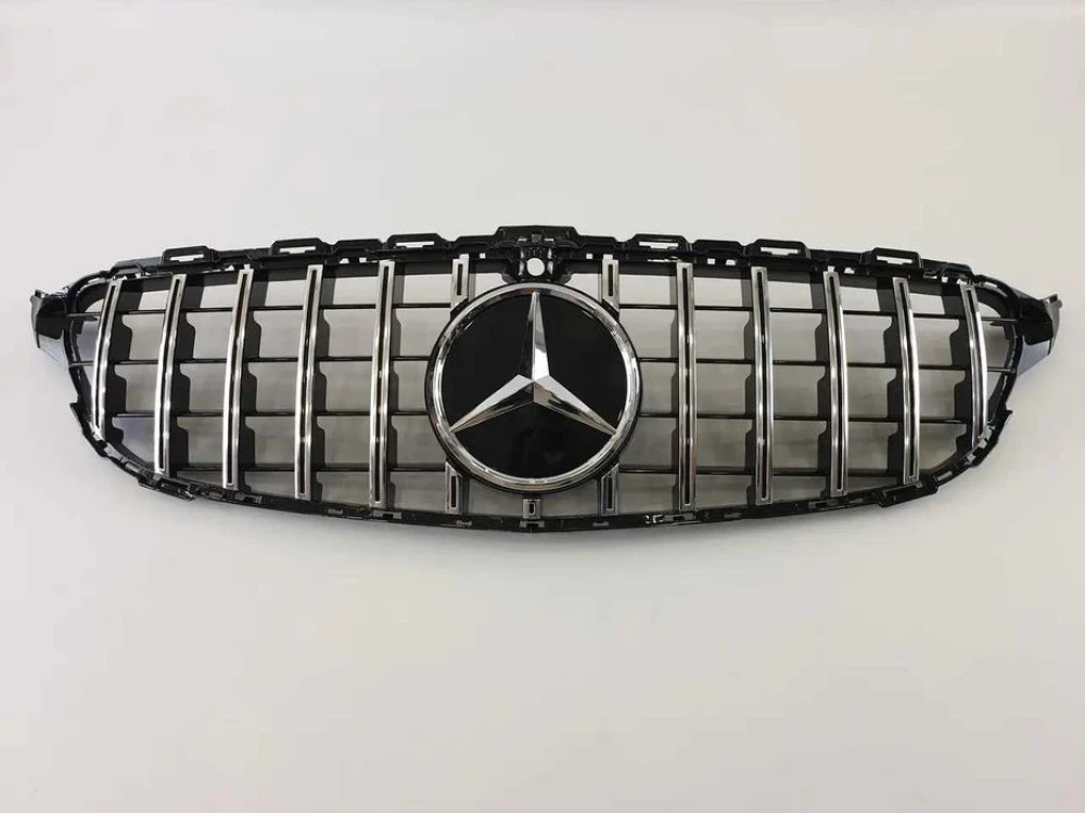 Решетка mercedes C W205 2019-2021г.GTстиль (chrome Black) с камерой