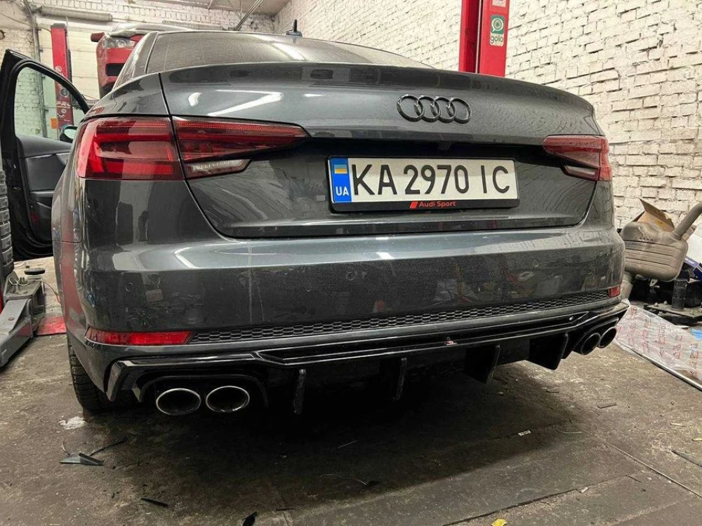 Диффузор Audi A4 b9 s-line \ S4 B9 \ A5 S5 тюнинг обвес юбка (maxton)