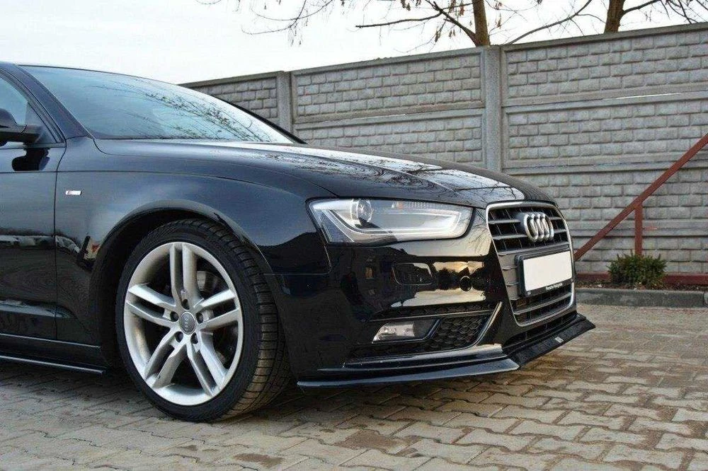 Сплиттер Audi a4 b8 (12-16) сток тюнинг обвес губа юбка (Maxton)