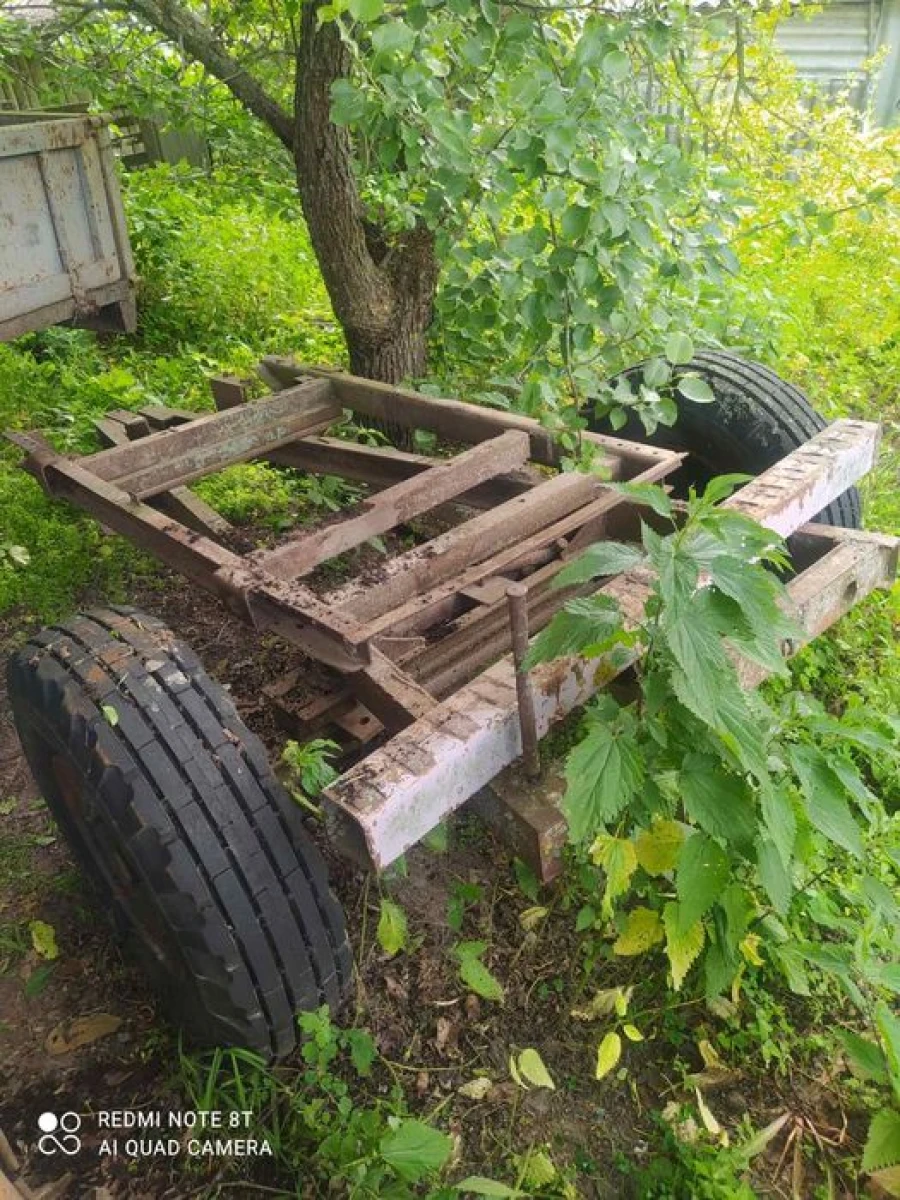 Причіп прицеп одноосний 1ПТС2 рама ось вісь з колесами
