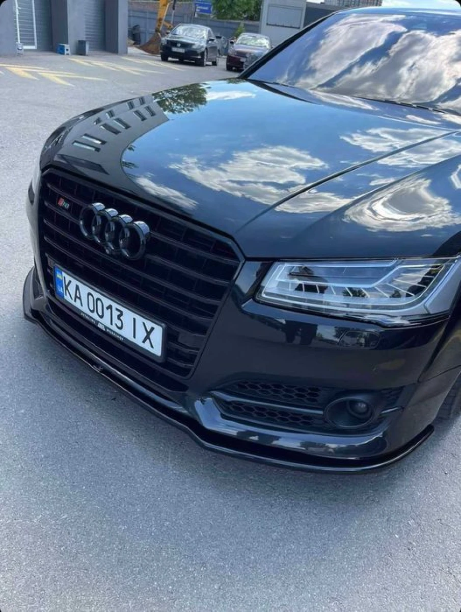 Губа Audi S8 D4 рест (14-18) сплиттер юбка обвес (Maxton)