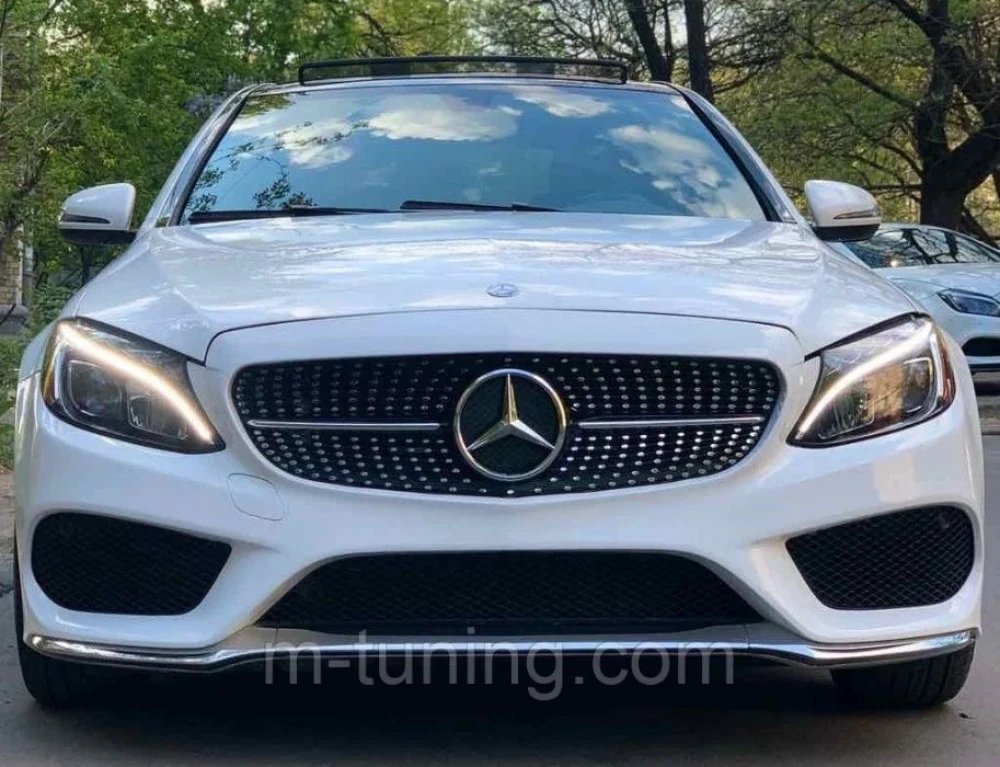 Решетка радиатора Mercedes C w203 w204 w205 (99-20) AMG C63 Diamond Gt