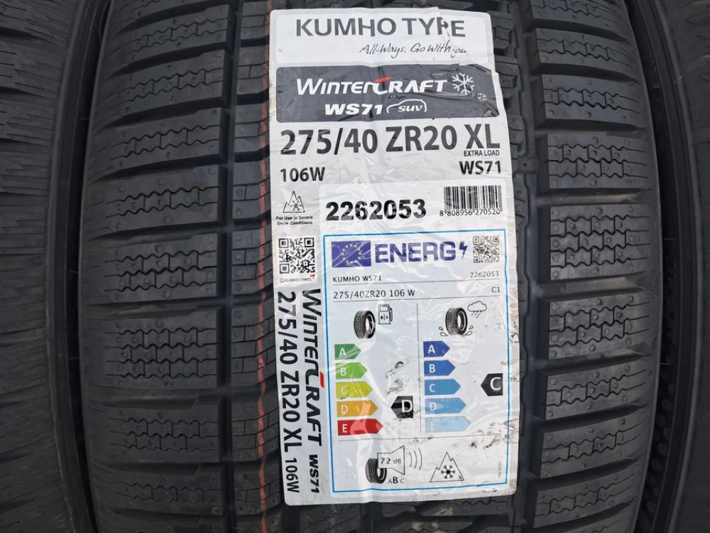 Резина зима НОВА Kumho 275/40 R20 Wintercraft WS71 SUV made in Korea