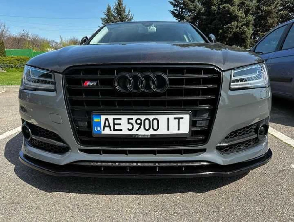 Губа Audi S8 D4 рест (14-18) сплиттер юбка обвес (Maxton)