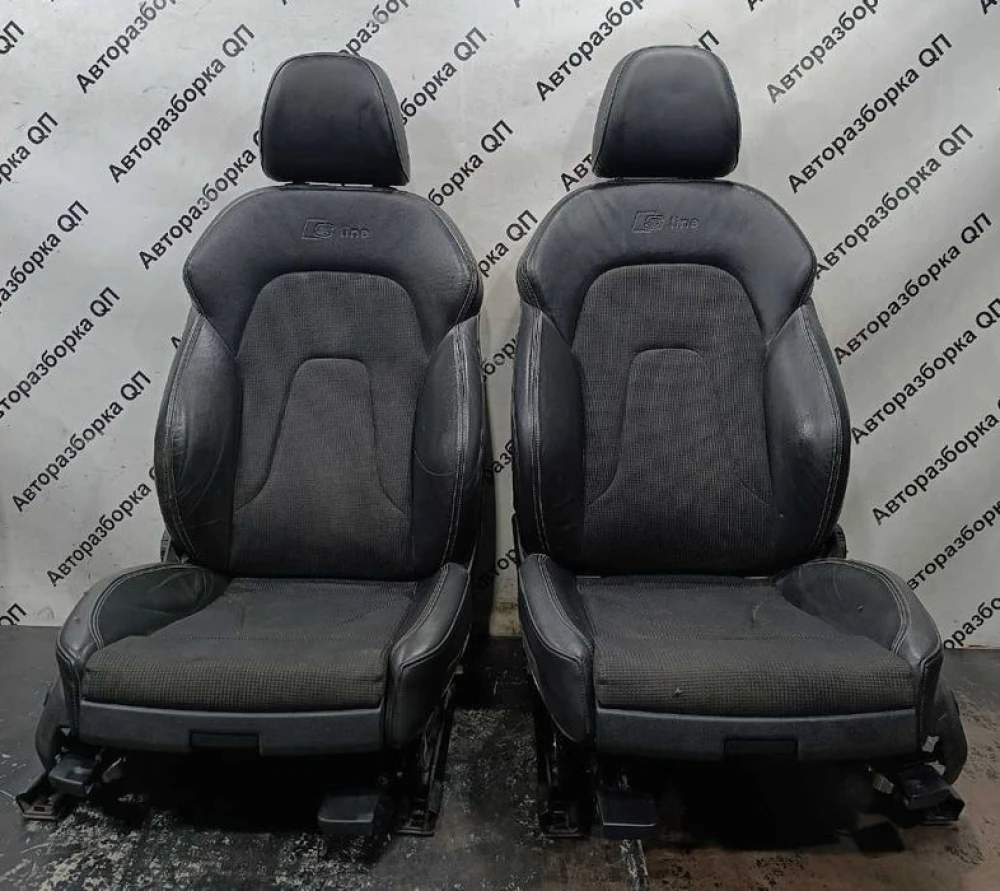Салон (сиденья) S-line кожа+ ткань Audi A4 (B8). Разборка Audi A4 (B8)