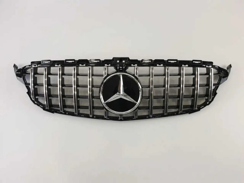 Решетка mercedes C W205 2019-2021г.GTстиль (chrome Black) с камерой