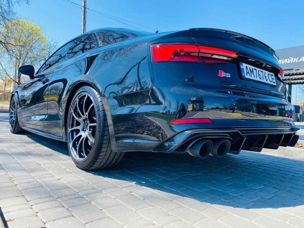 Диффузор Audi A4 b9 s-line \ S4 B9 \ A5 S5 тюнинг обвес юбка (maxton)
