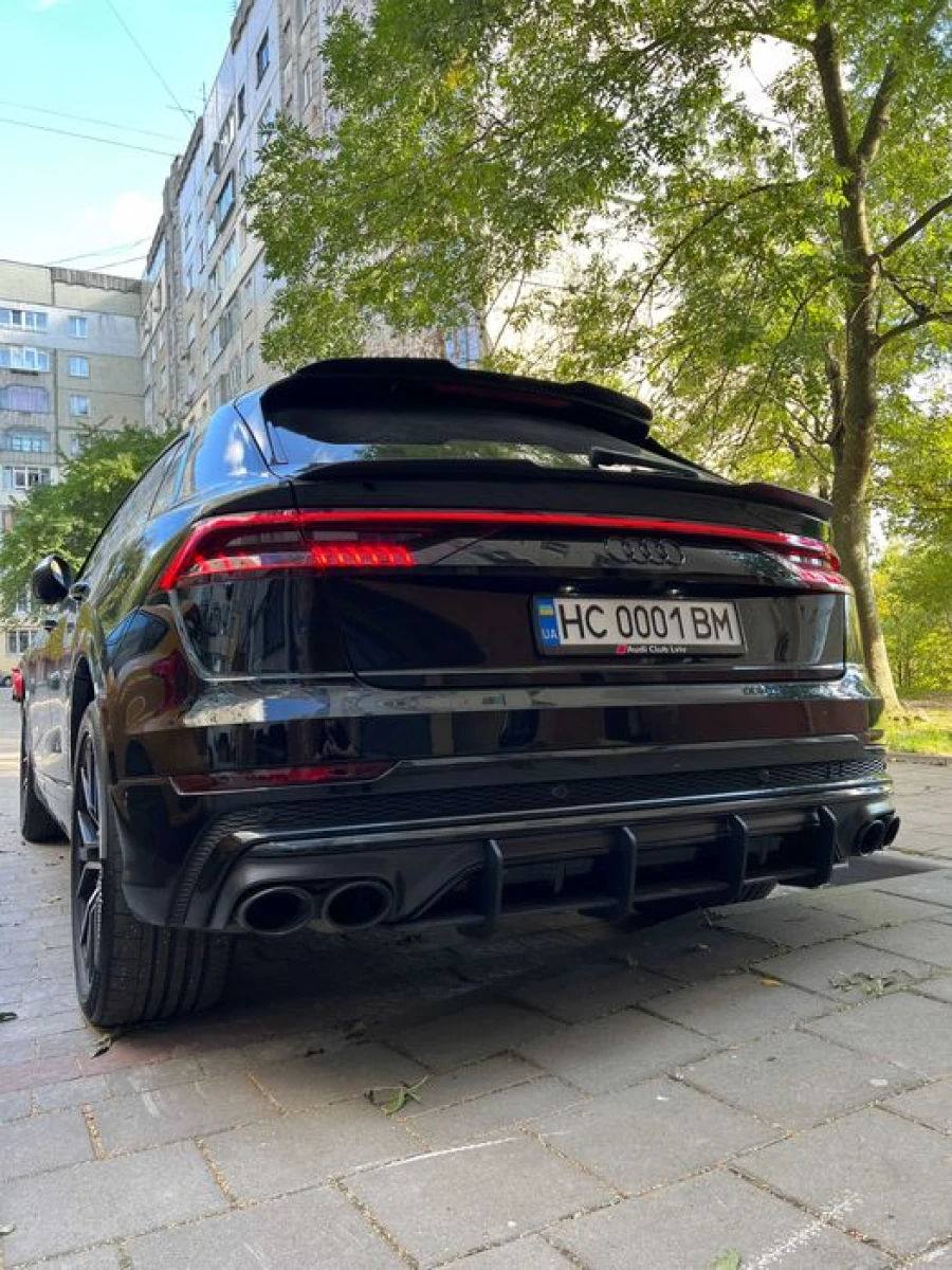 Сплиттер Audi Q8 S-line \ SQ8 тюнинг обвес губа переднего бампера