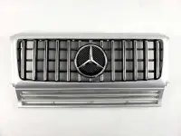 Решетка радиатора mercedes G W463 90-18г.GT стиль (Silver Chrome)